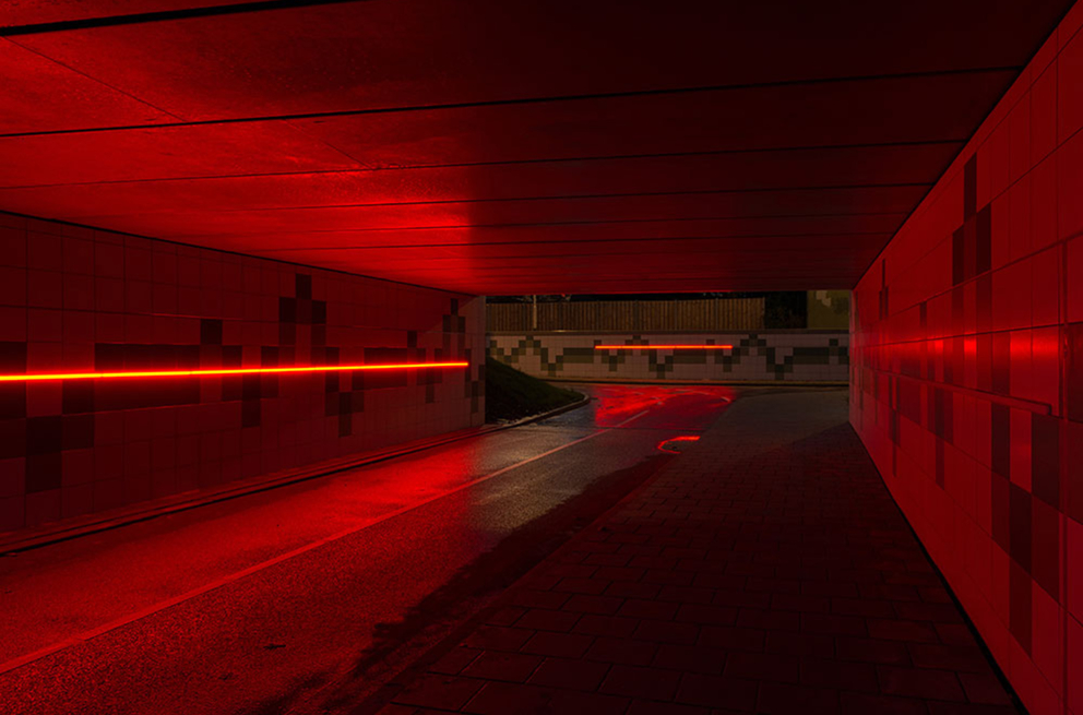 Lightronics VENTEGO armaturen in een fietstunnel op het Kazerneplein in Goes