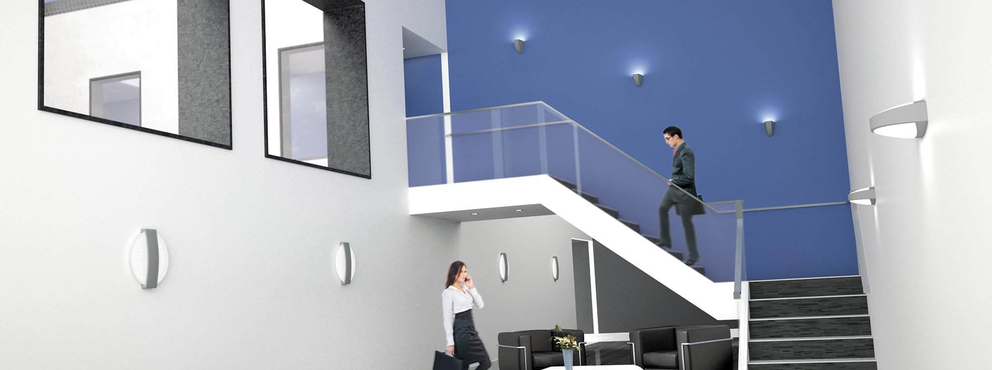 Lightronics armatuur CLARE 360 in een appartementencomplex Lightronics armatuur CLARE 360 in een appartementencomplex